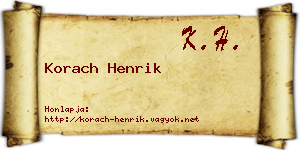 Korach Henrik névjegykártya